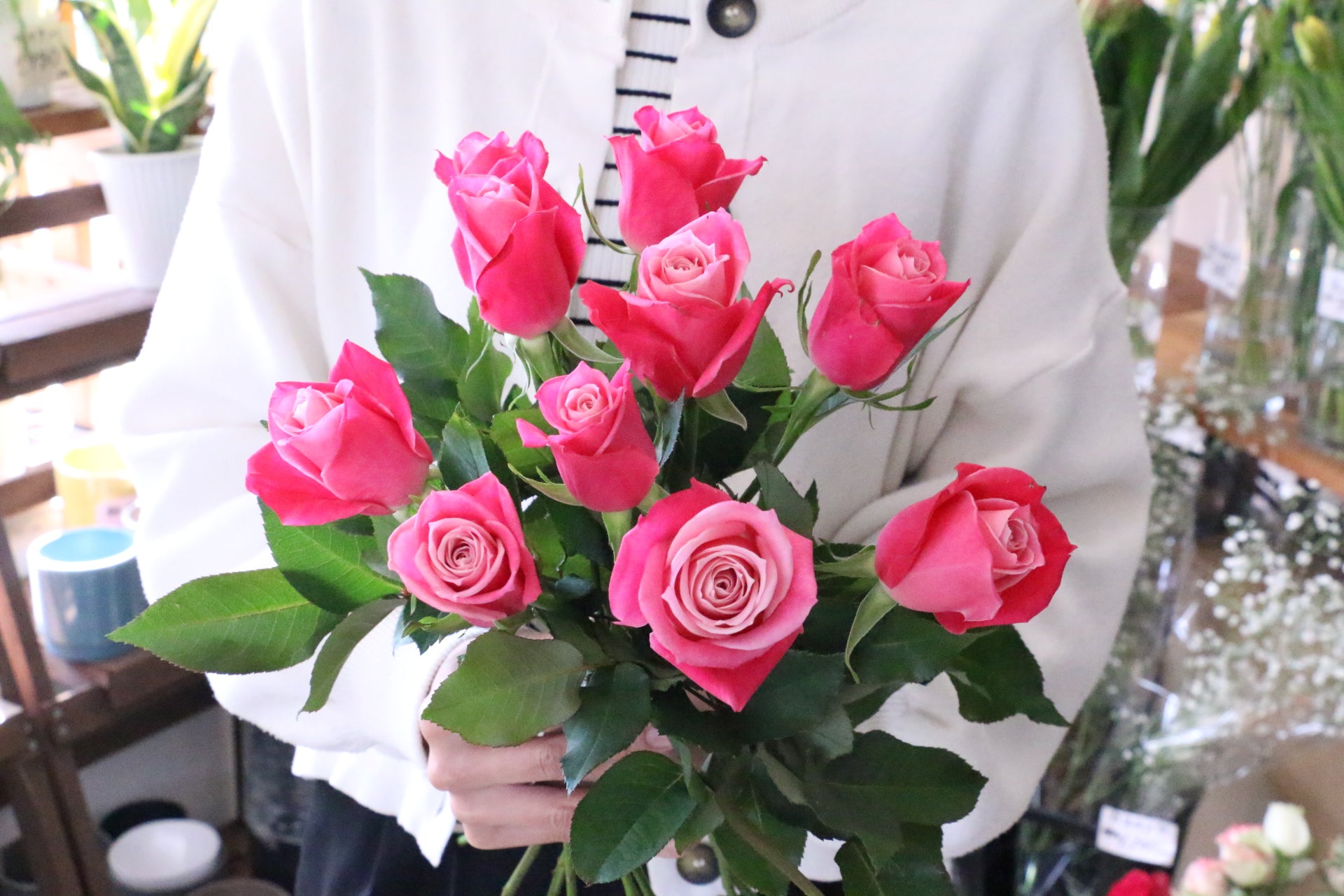 ピンク色バラの花束（10本） – 花・花束の通販サイト｜HanaTaku