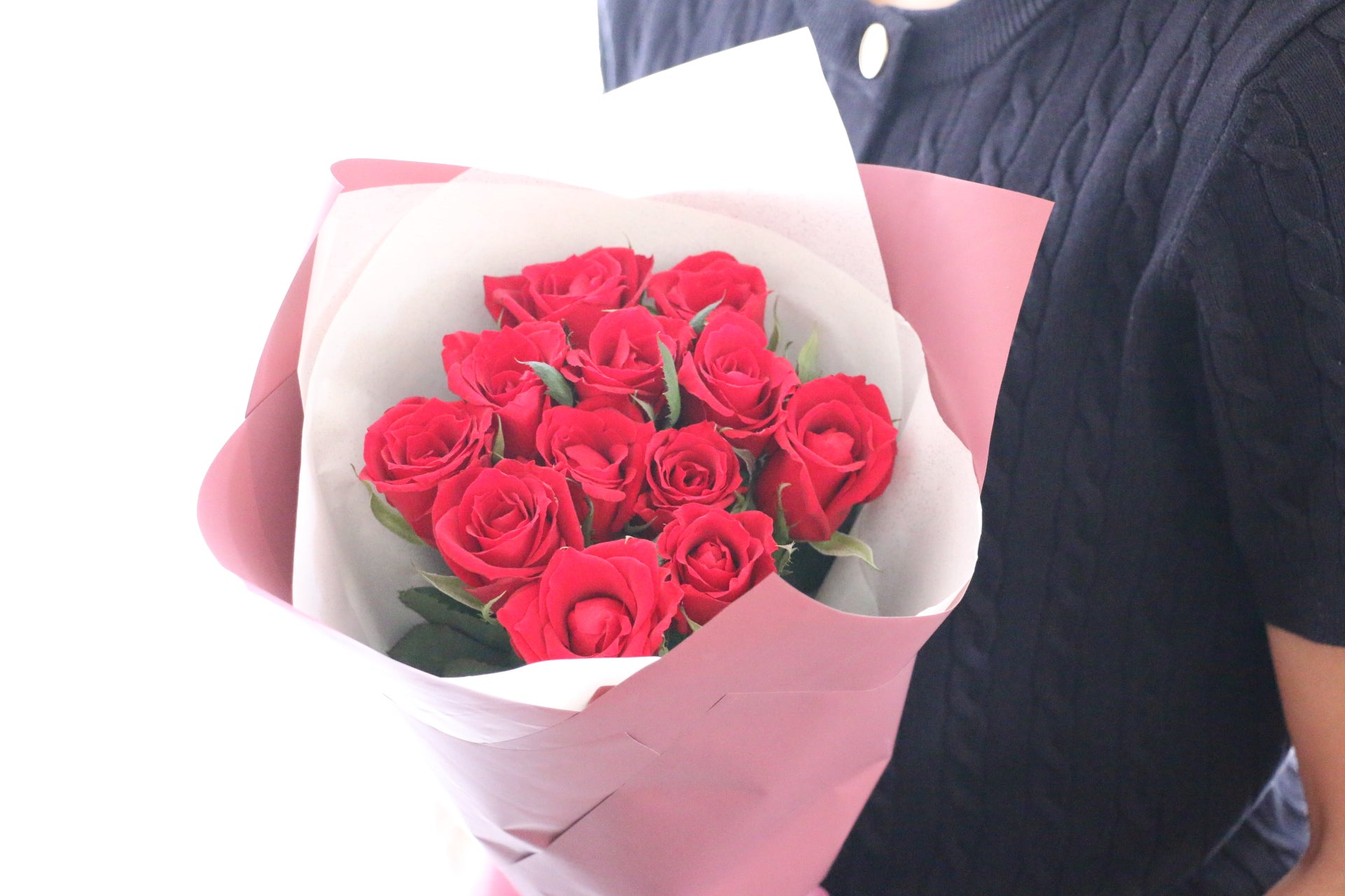 プロポーズ】12本の赤いバラの花束（ダズンローズ）-私の妻に