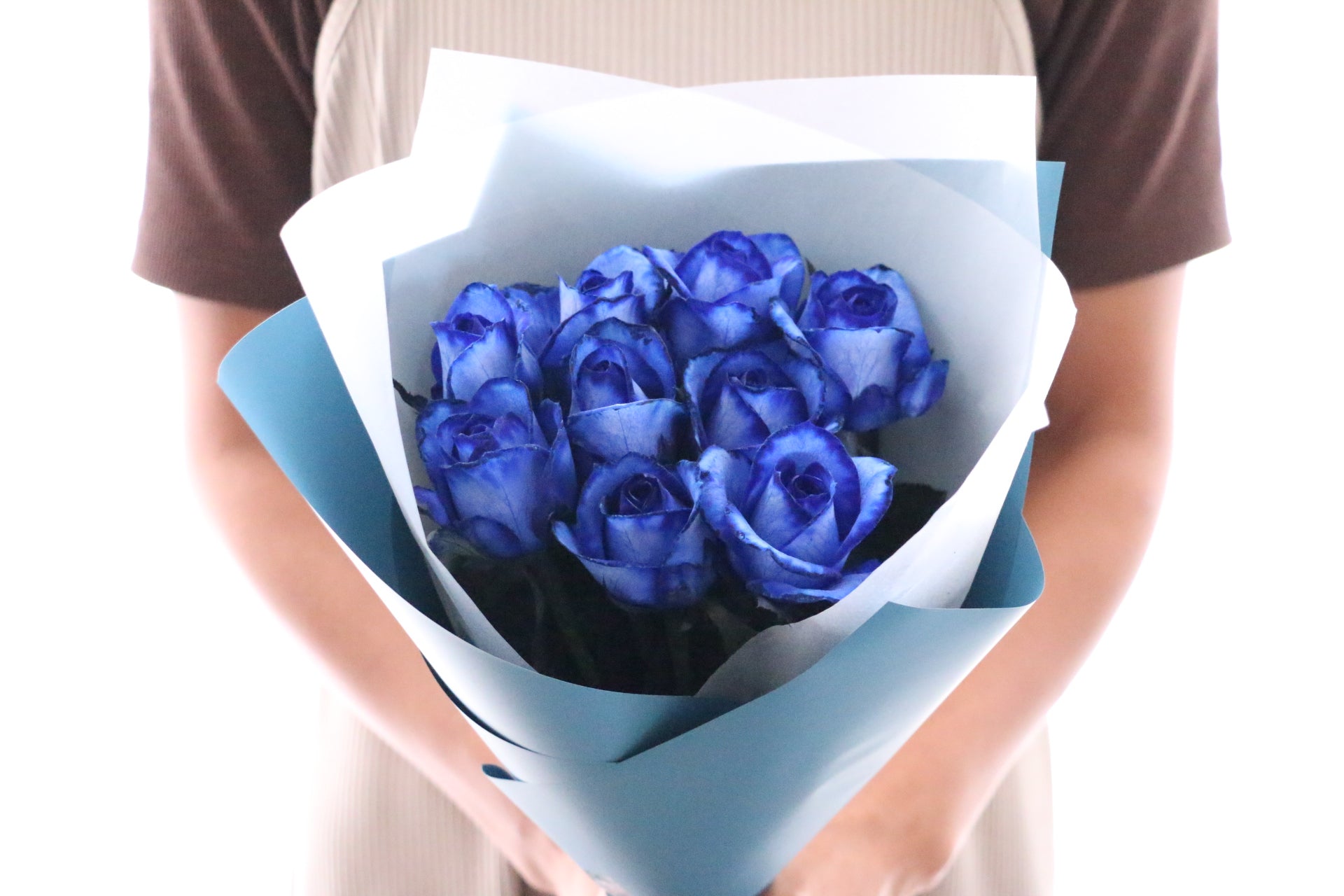 国産】9本の青いバラの花束-いつまでも一緒にいてください – 花・花束