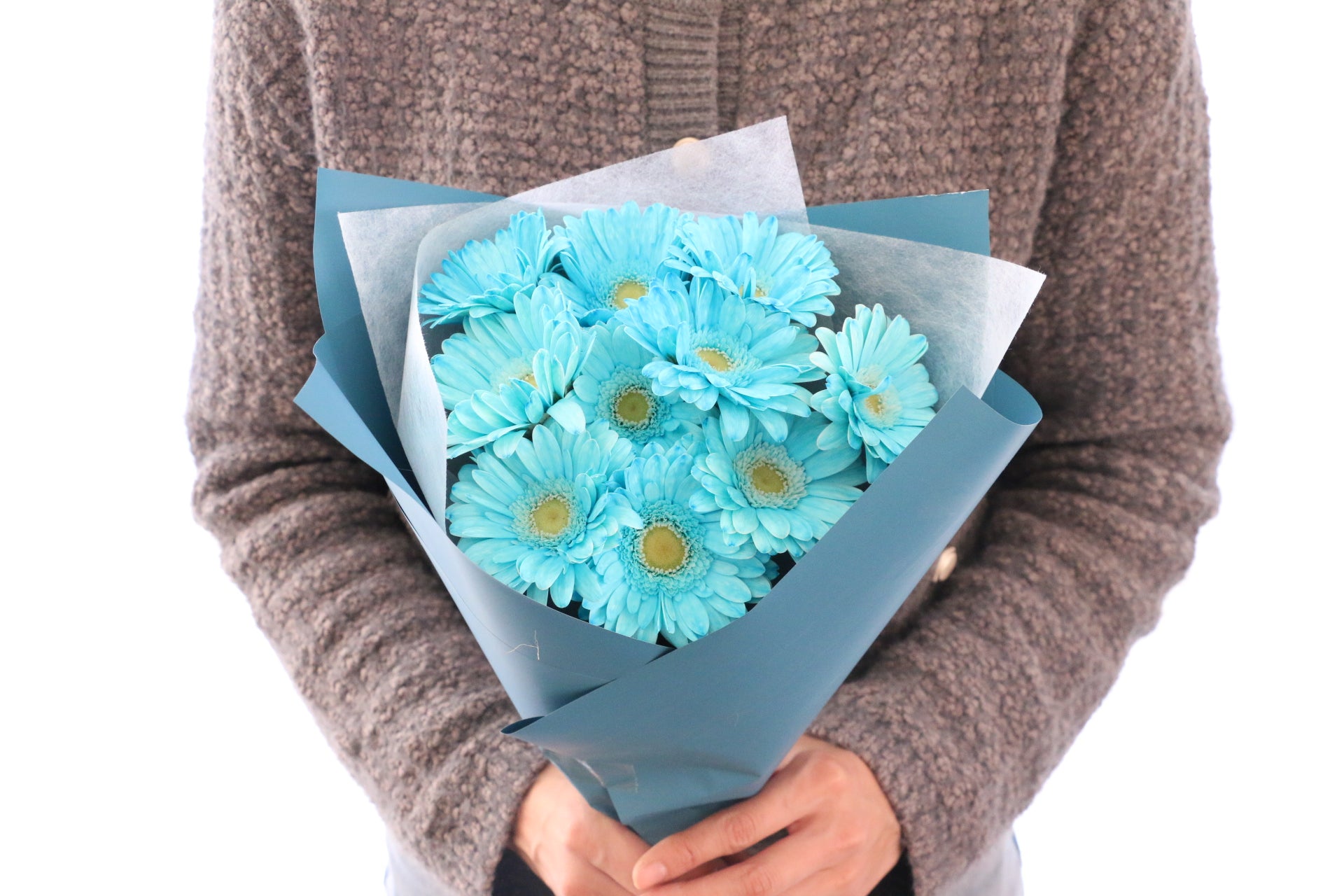 水色のガーベラの花束（10本） – 花・花束の通販サイト｜HanaTaku