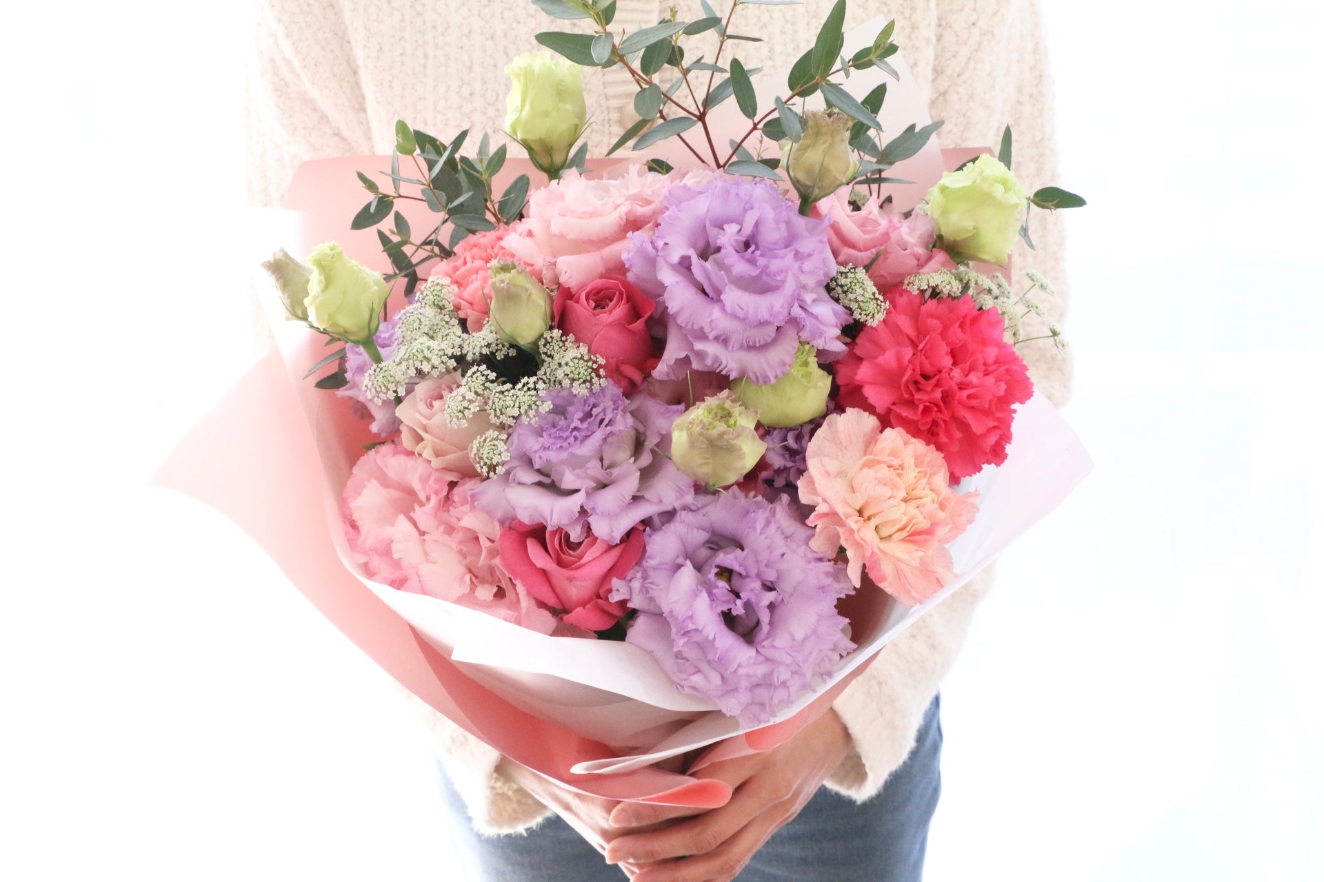 紫・ピンクの花束 8,000円 – 花・花束の通販サイト｜HanaTaku