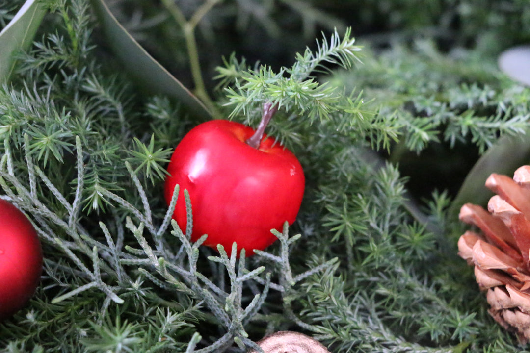 フレッシュクリスマスリース 生花  レッド Mサイズ