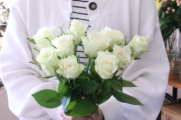 白いバラの花束(10本)