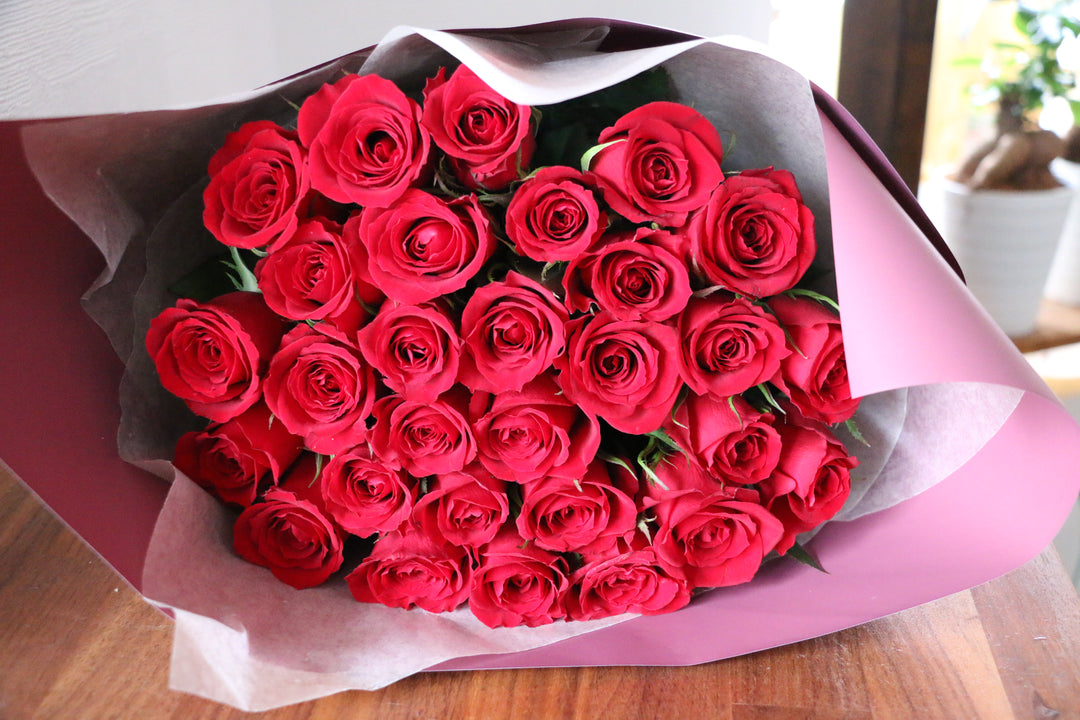29本の赤いバラの花束