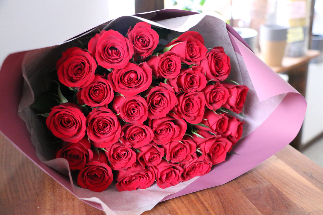 29本の赤いバラの花束