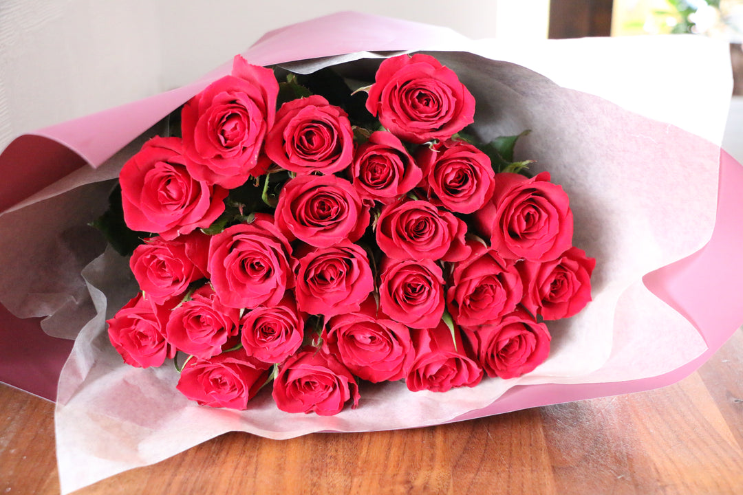 23本の赤いバラの花束