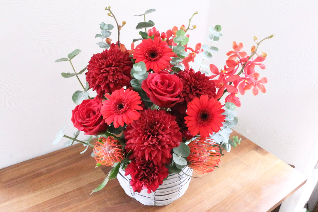 赤色のアレンジメント 9,000円