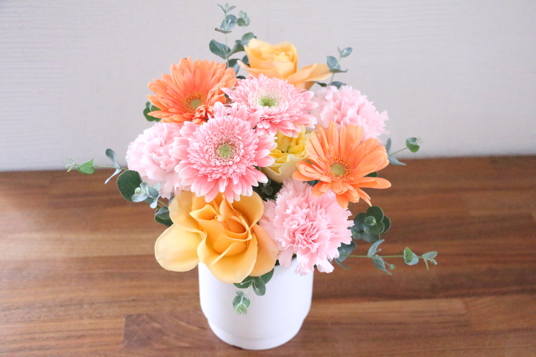 ピンク・黄色のアレンジメント  5,000円