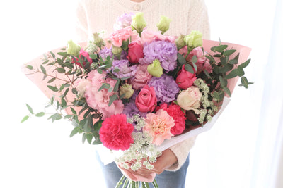 紫・ピンクの花束 12,000円