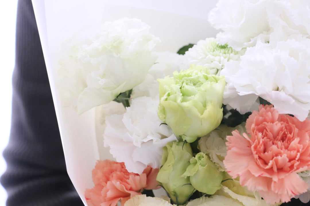 【供花】白色・黄色・オレンジ色のお供え花束 6,000円