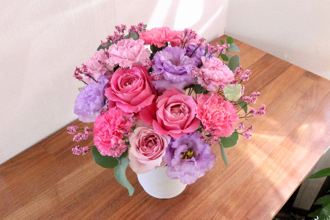 紫・ピンクのアレンジメント 7,000円