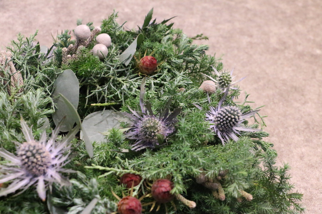 フレッシュクリスマスリース 生花 グリーン Sサイズ