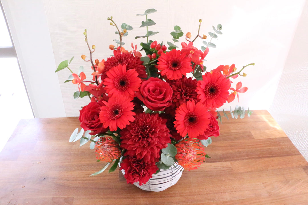 赤色のアレンジメント 12,000円