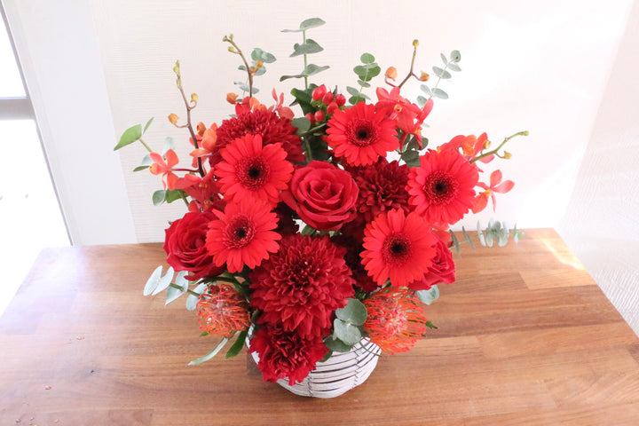 赤色のアレンジメント 12,000円