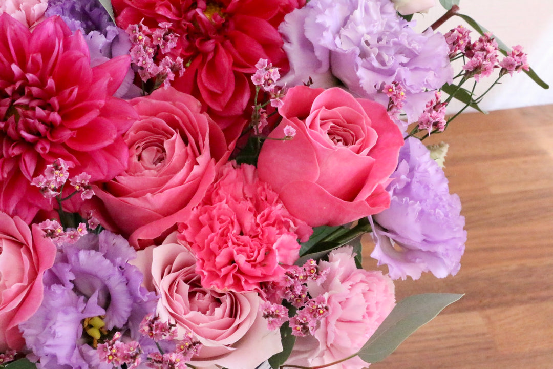 紫・ピンクのアレンジメント 15,000円