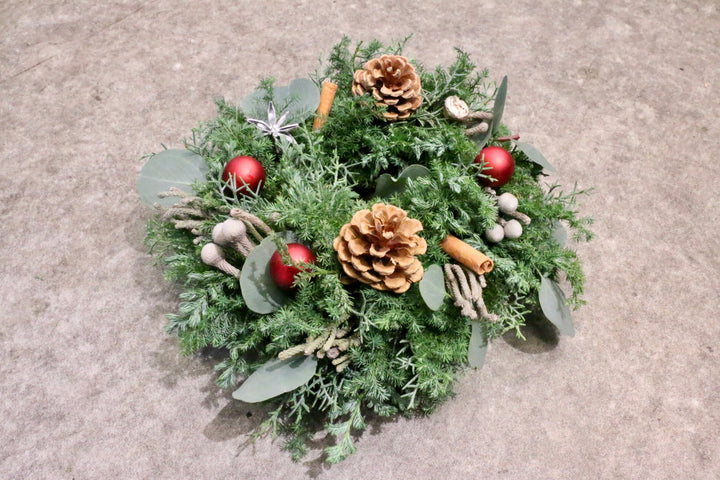 フレッシュクリスマスリース 生花 レッド Sサイズ