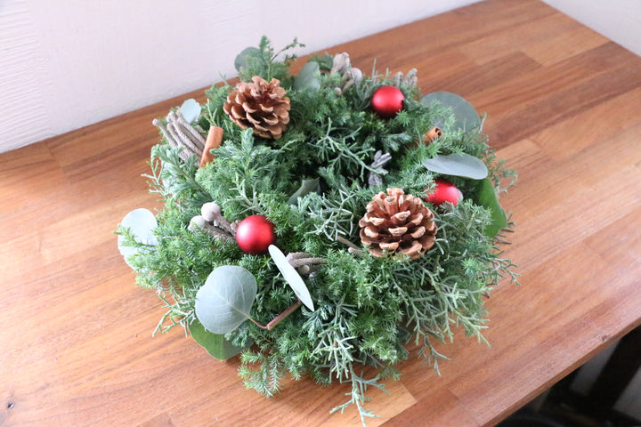 フレッシュクリスマスリース 生花 レッド Sサイズ