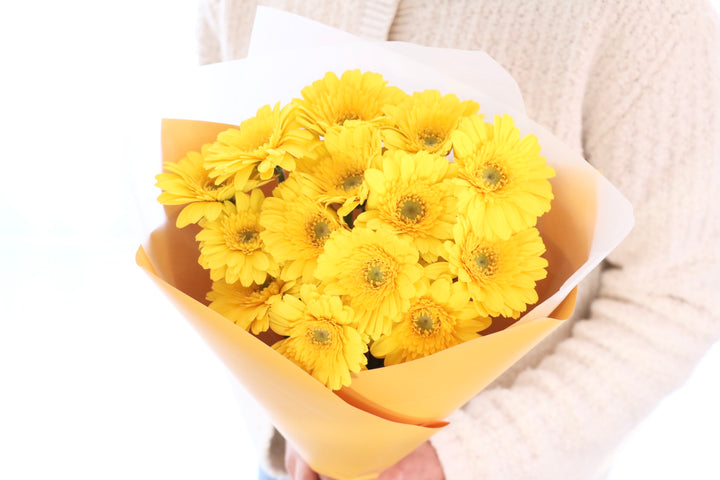 黄色のガーベラの花束（14本）-誇りに思います