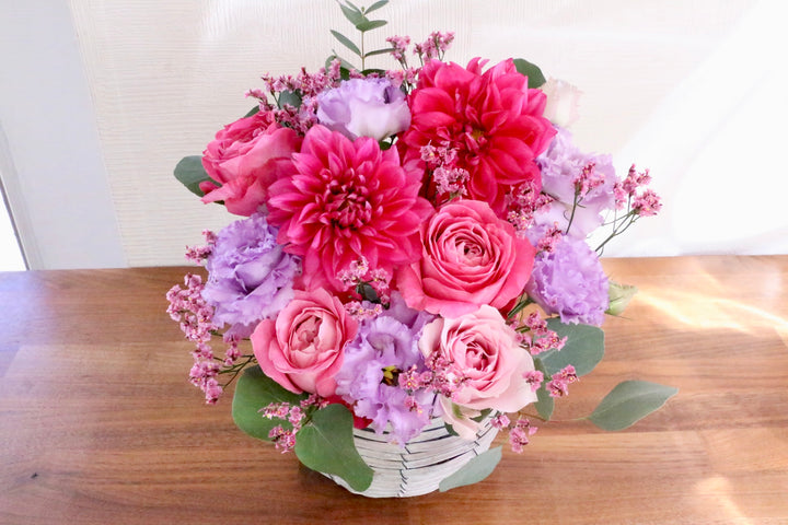 紫・ピンクのアレンジメント 8,000円