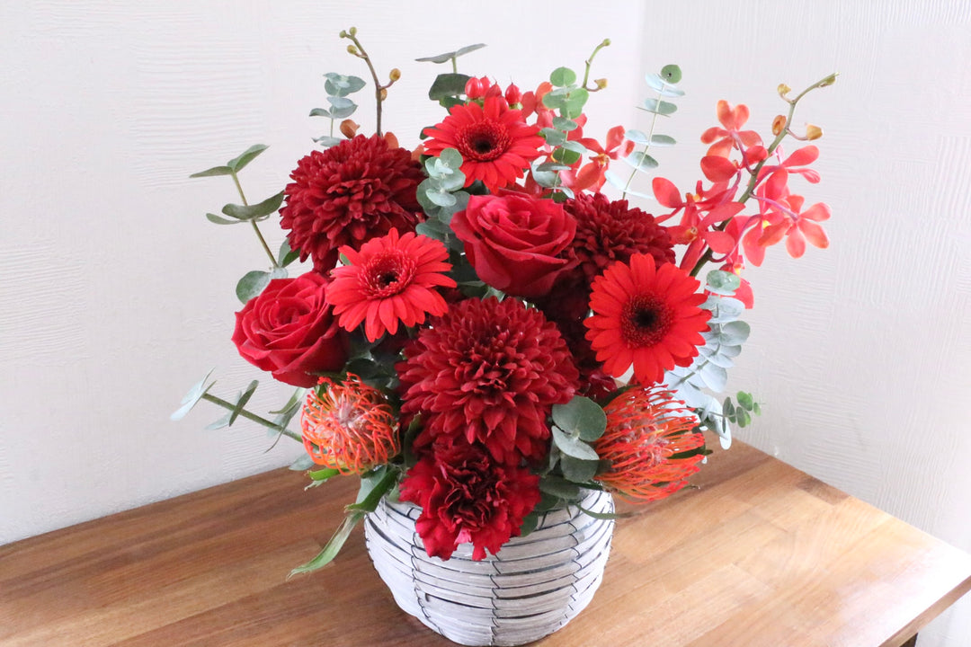 赤色のアレンジメント 9,000円