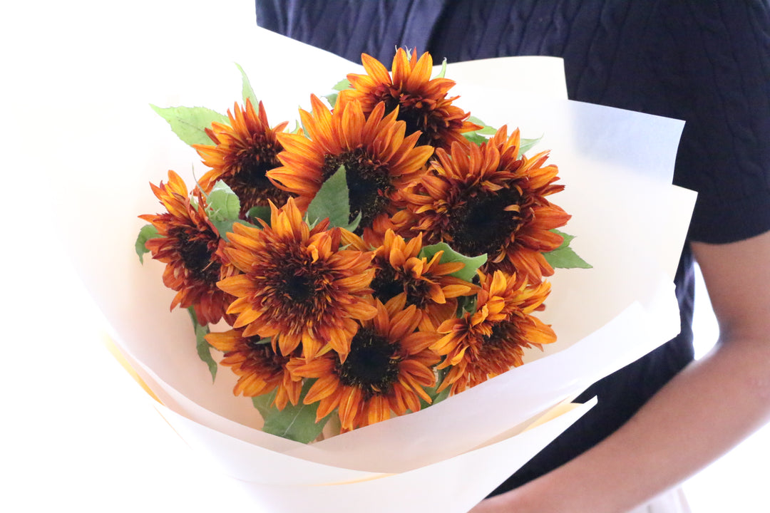 ブラウンのひまわりの花束（10本）