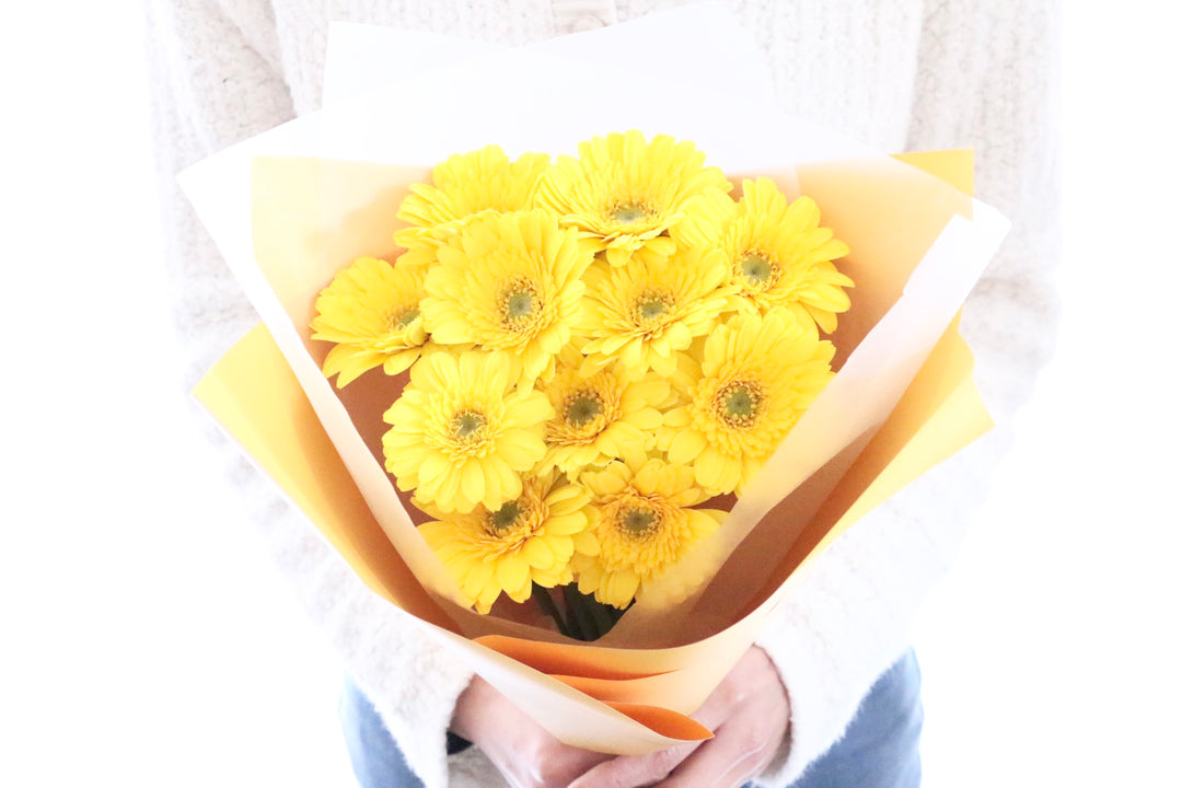 黄色のガーベラの花束（11本）-最愛