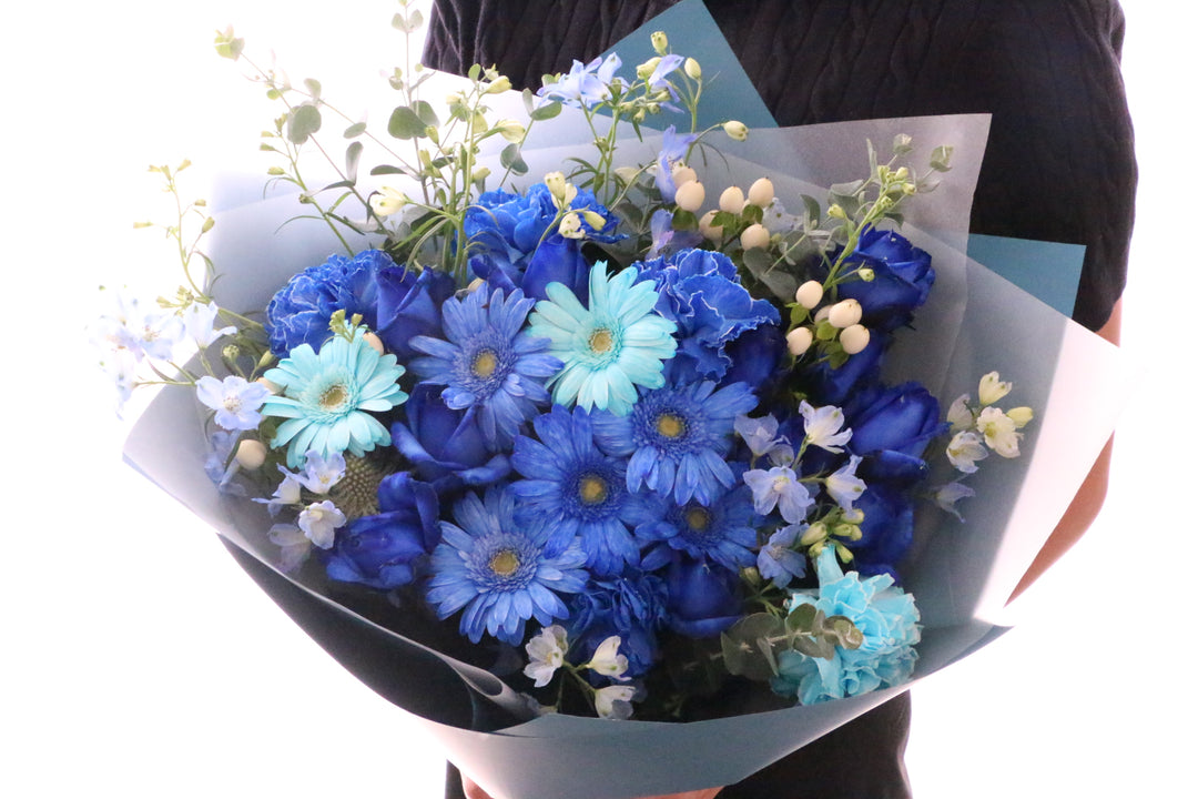 水色・青・白の花束 15,000円