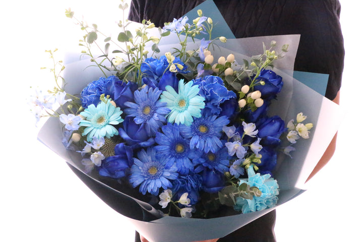 水色・青・白の花束 15,000円
