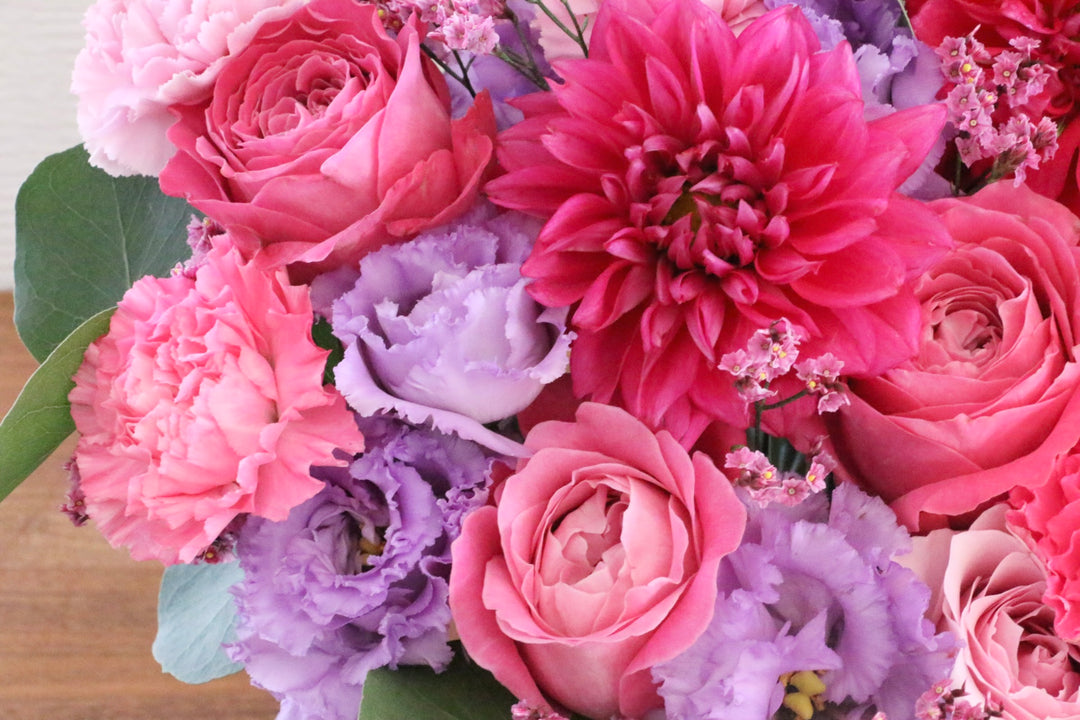 紫・ピンクのアレンジメント 15,000円