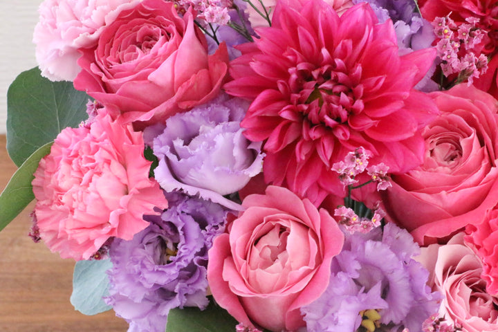 紫・ピンクのアレンジメント 15,000円