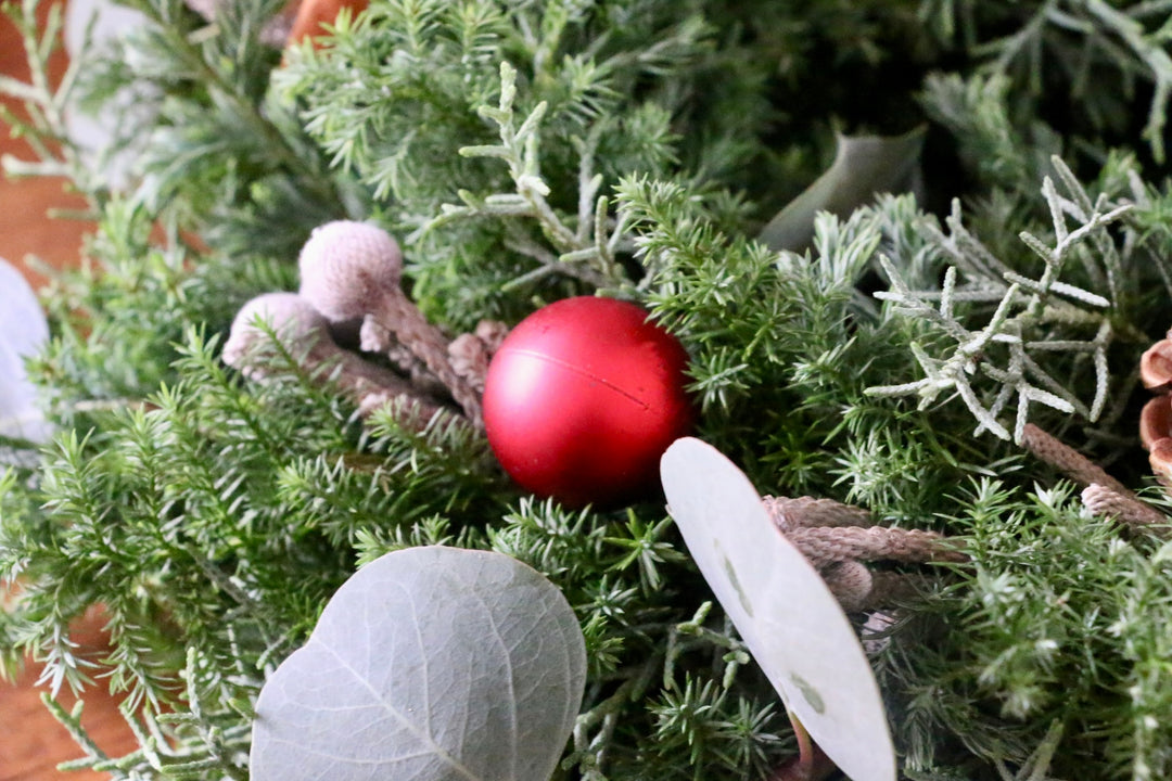 フレッシュクリスマスリース 生花 レッド Sサイズ