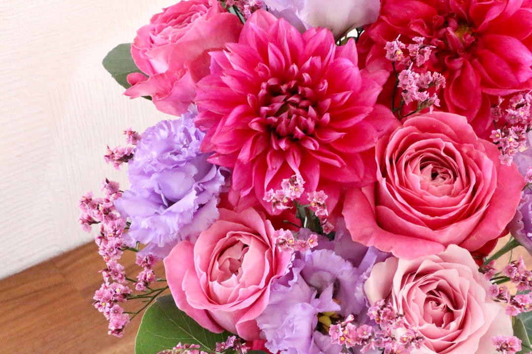 紫・ピンクのアレンジメント 8,000円