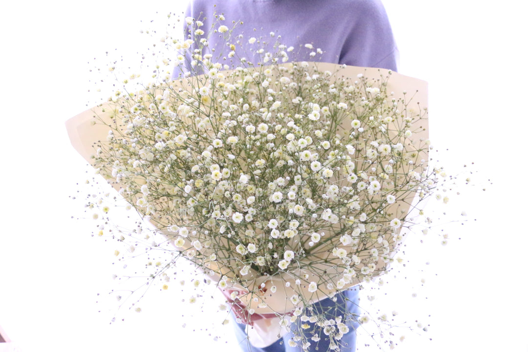黄色のカスミソウ（かすみ草）の花束 5,000円 Mサイズ