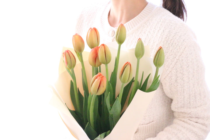 オレンジのチューリップの花束（10本）