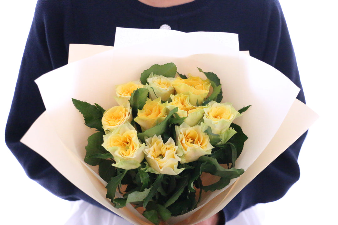 黄色バラの花束（10本）