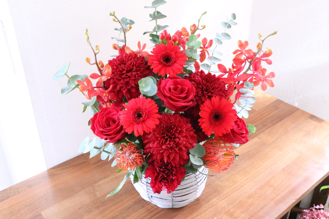 赤色のアレンジメント 10,000円