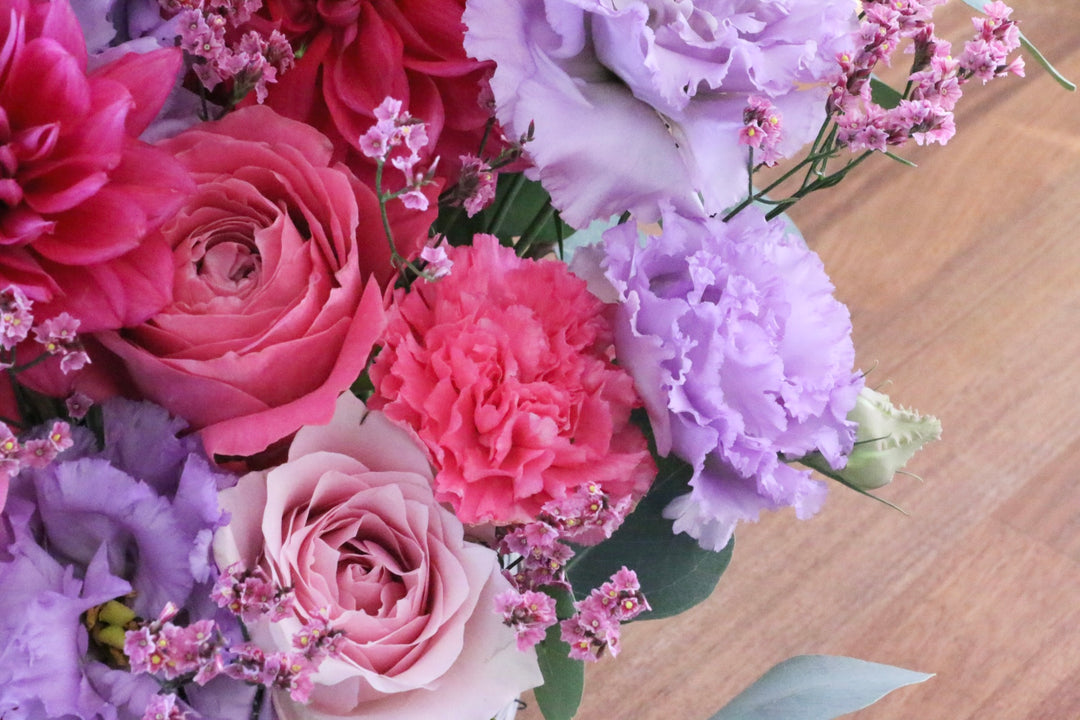 紫・ピンクのアレンジメント 12,000円