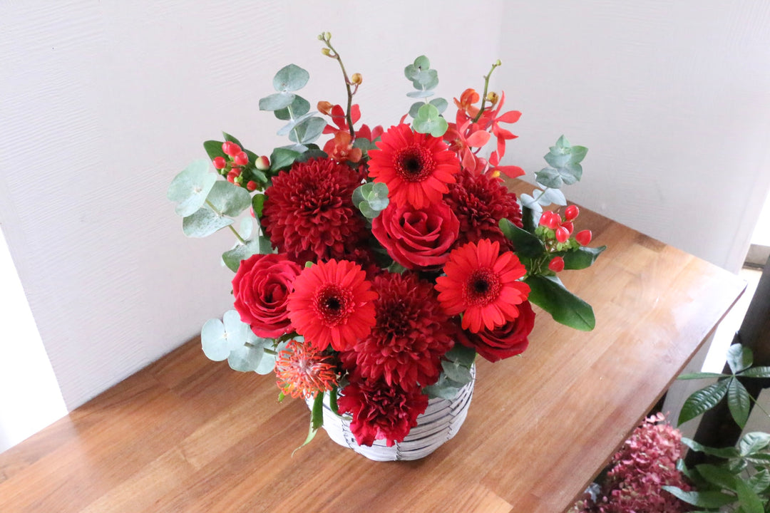 赤色のアレンジメント 8,000円