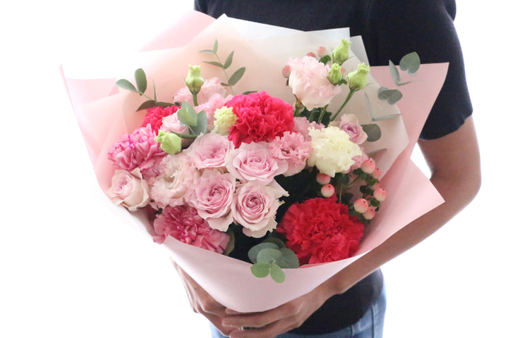 ピンク色バラ入りの花束 Lサイズ 10,000円