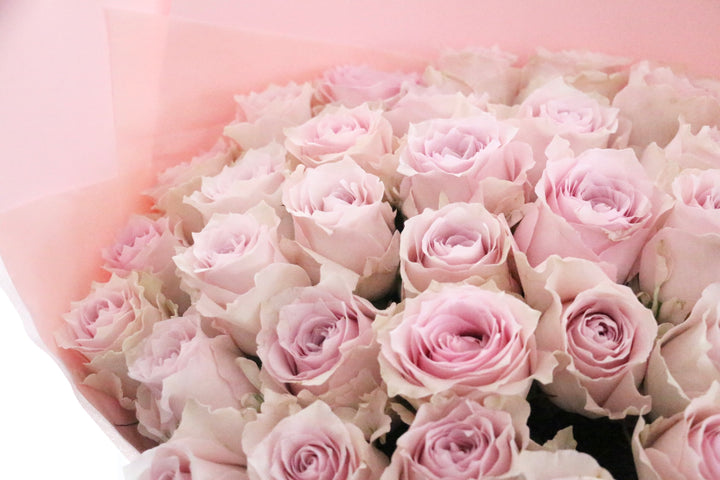 40本のピンク色のバラの花束-あなたに真実の愛を誓います