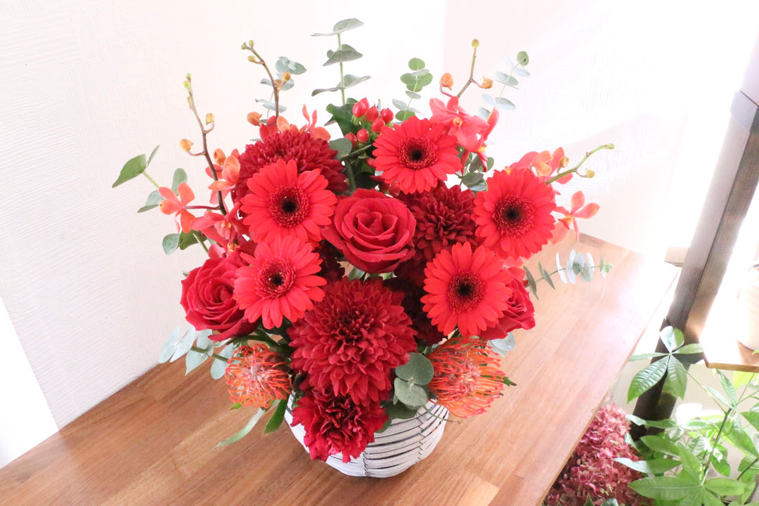 赤色のアレンジメント 12,000円