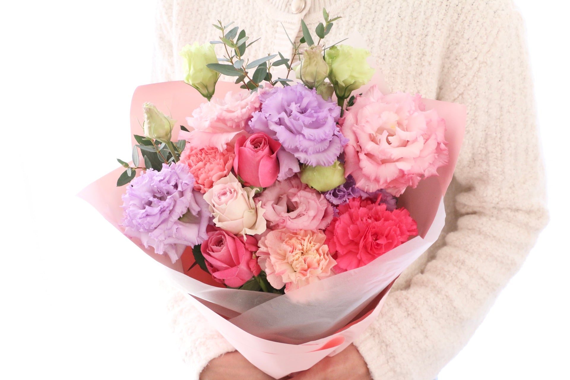 紫・ピンクの花束 5,000円 – 花・花束の通販サイト｜HanaTaku