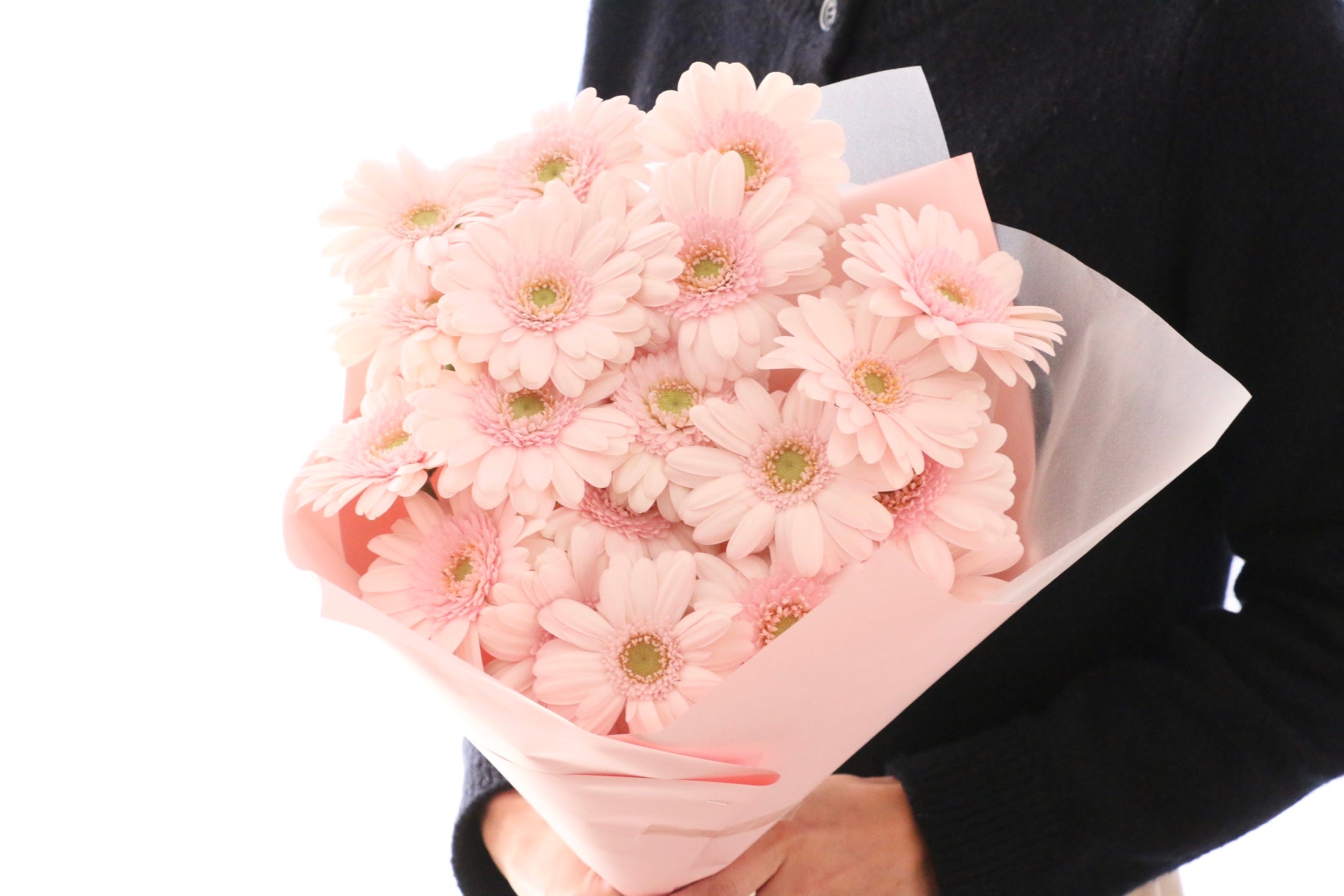 ＊miyu︎︎ ❤︎¨̮⑅*＊　ガーベラの花束　　2点　ピンクとオレンジ ピンク色のガーベラの花束（20本）-真心あるのみ – 花・花束の通販