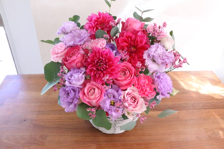 紫・ピンクのアレンジメント 12,000円
