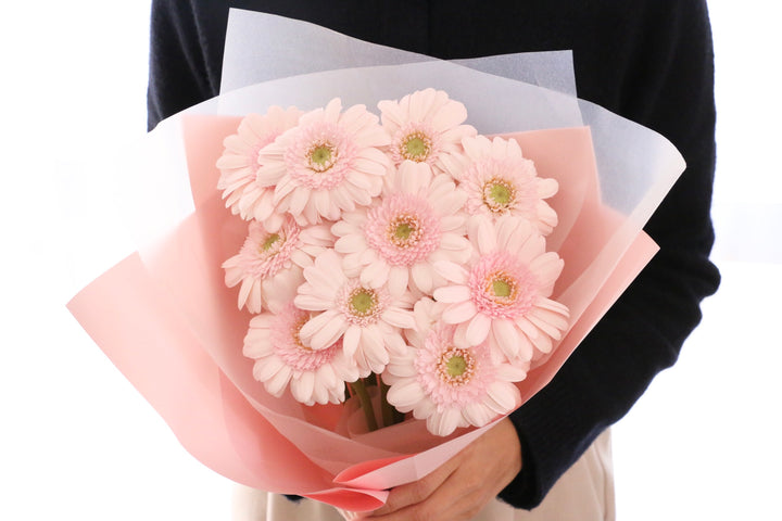 ピンク色のガーベラの花束（11本）-最愛
