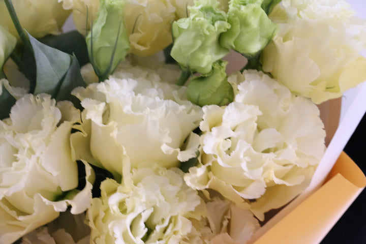 クリーム色のトルコキキョウの花束（5本）