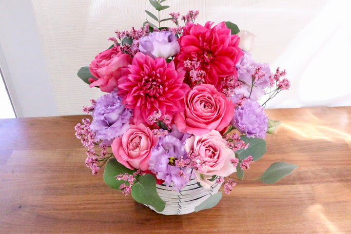 紫・ピンクのアレンジメント 8,000円