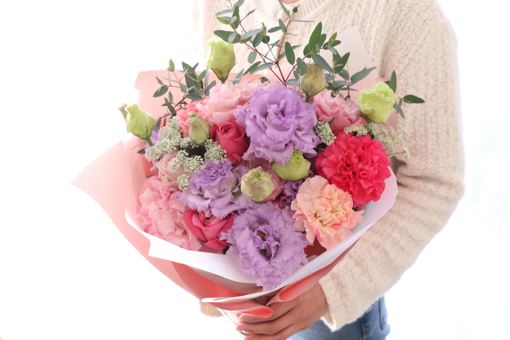 紫・ピンクの花束 8,000円