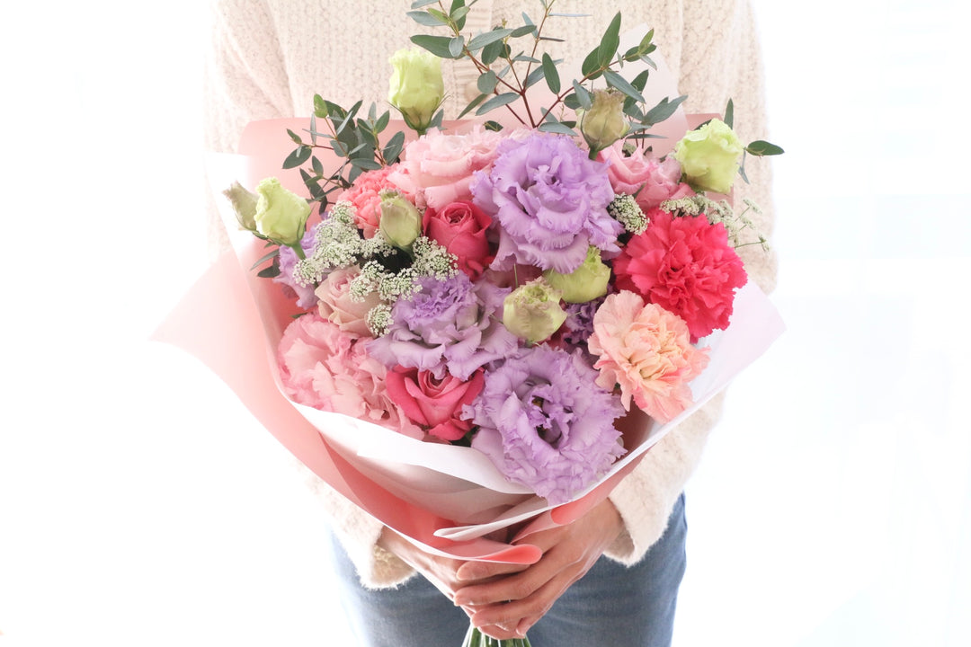 紫・ピンクの花束 8,000円