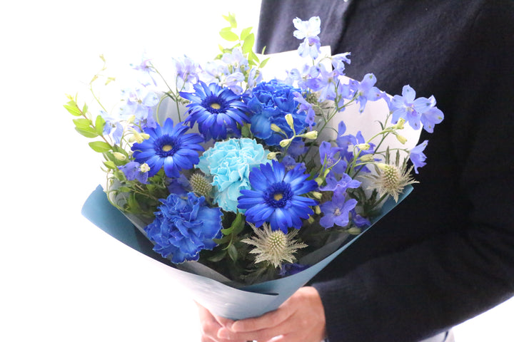 水色・青・白の花束 6,000円